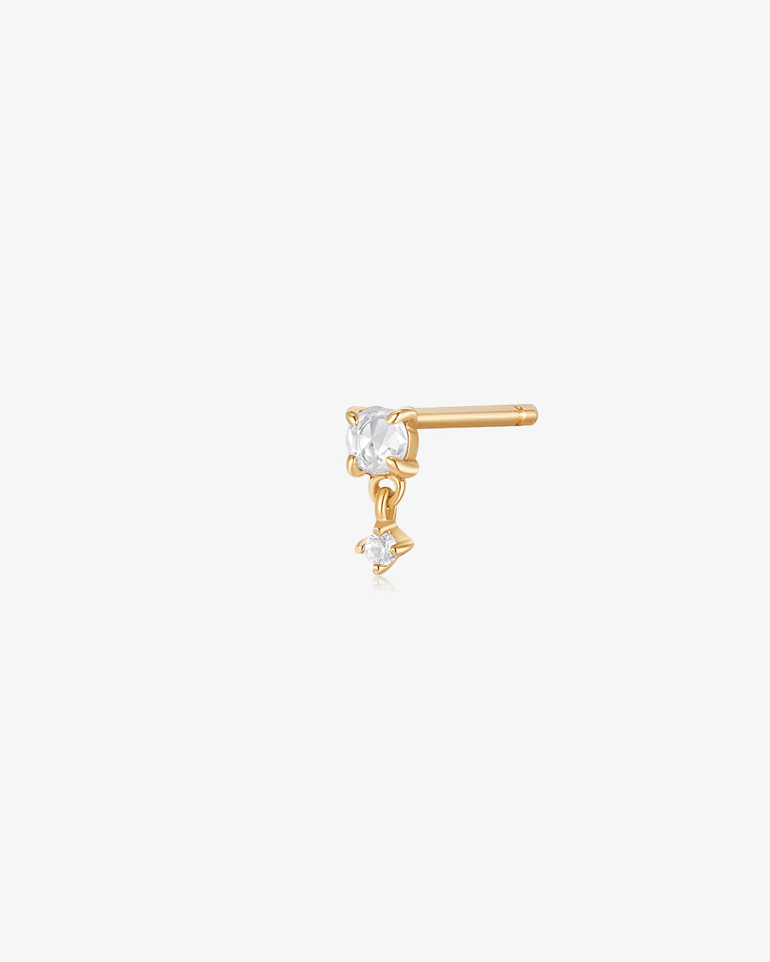 IDA | Rose Cut Double White Sapphire Stud Earring