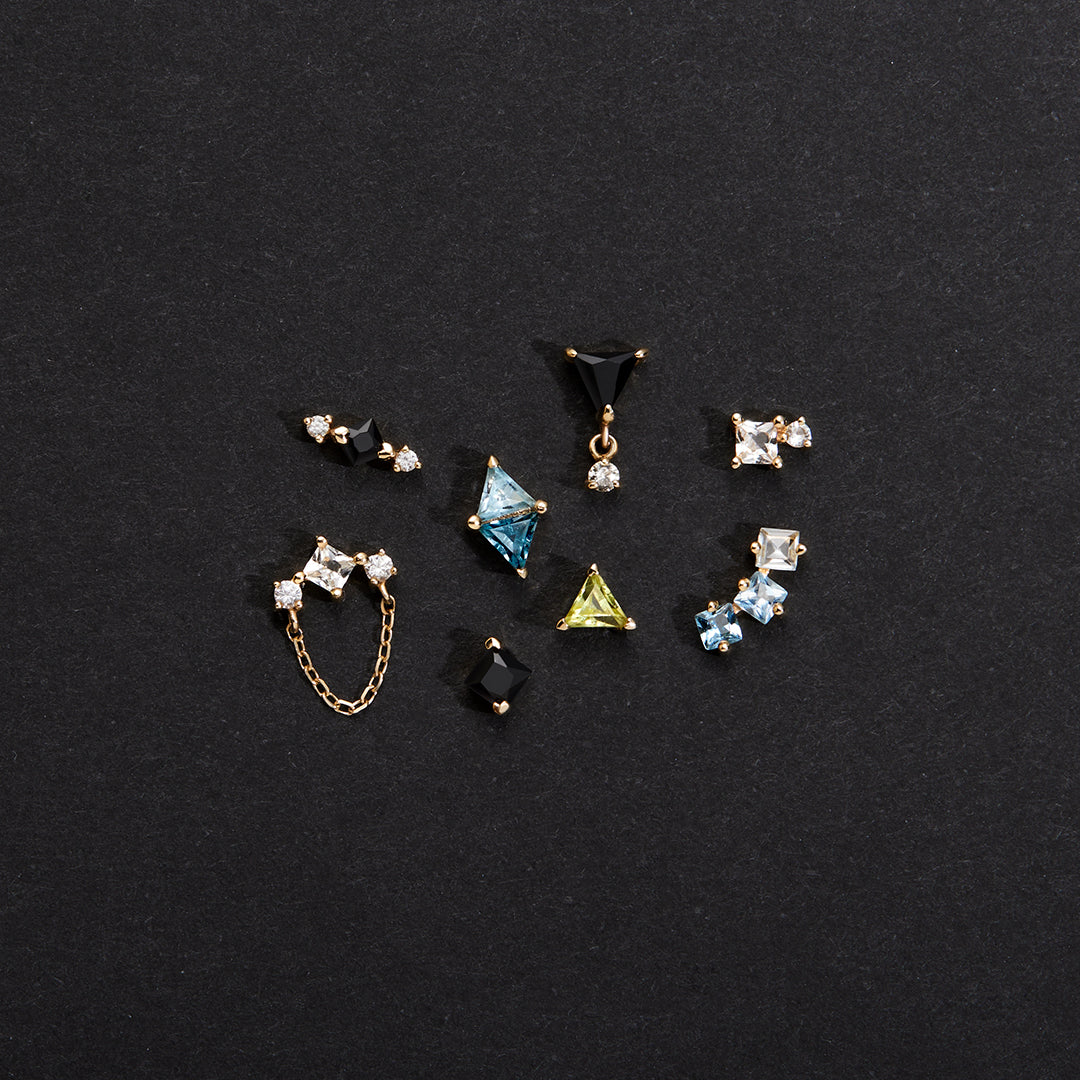 TRIXY | Trillion-cut Peridot Threadless Flatback Earring
