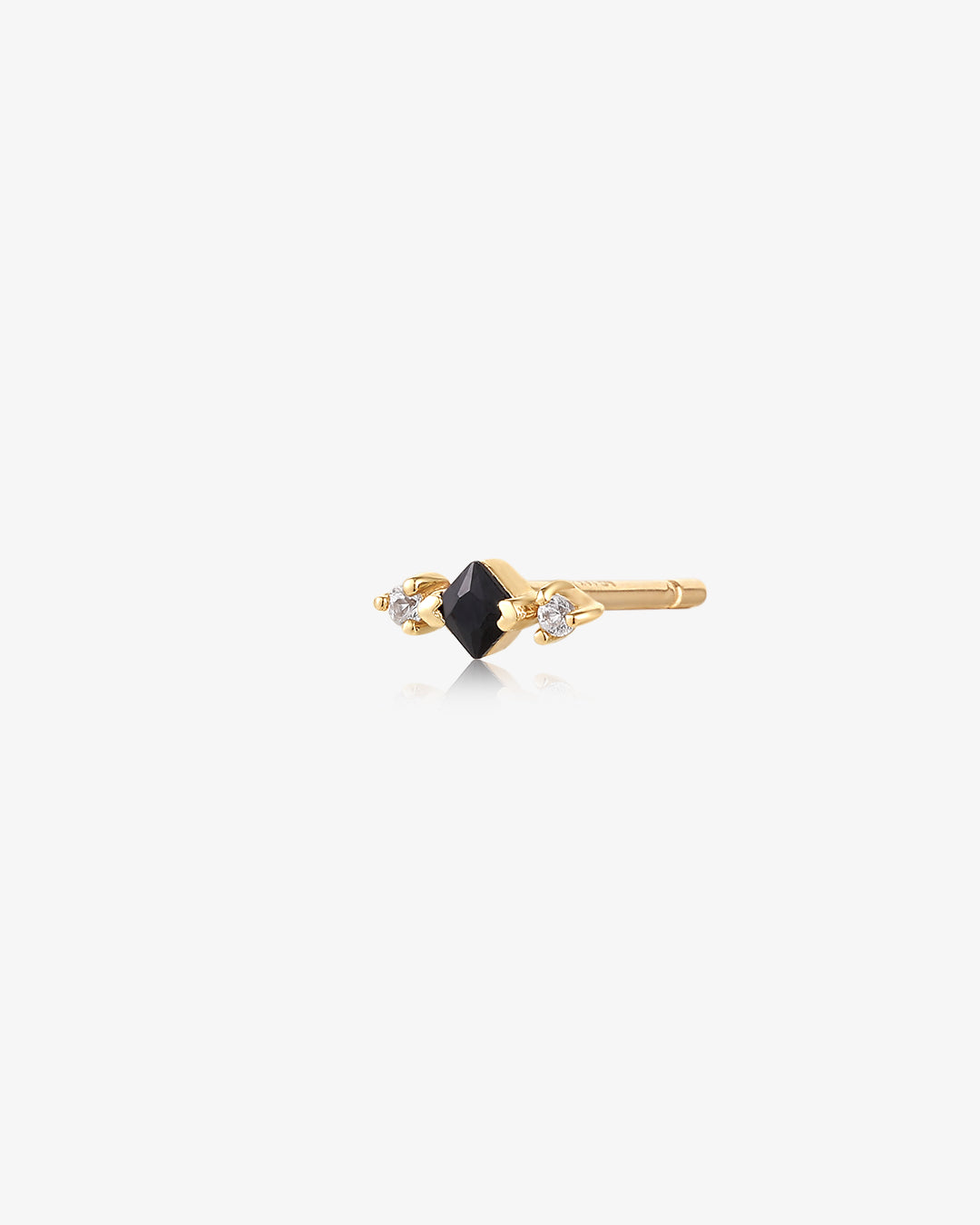 KIM | Black Spinel and White Sapphire Stud Earring