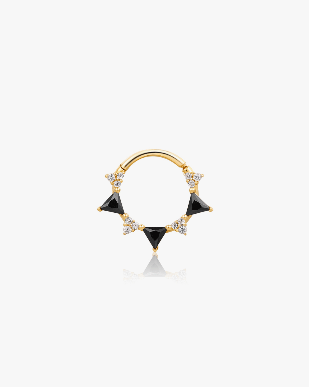 TESSA | Black Spinel and White Sapphire Clicker Hoop