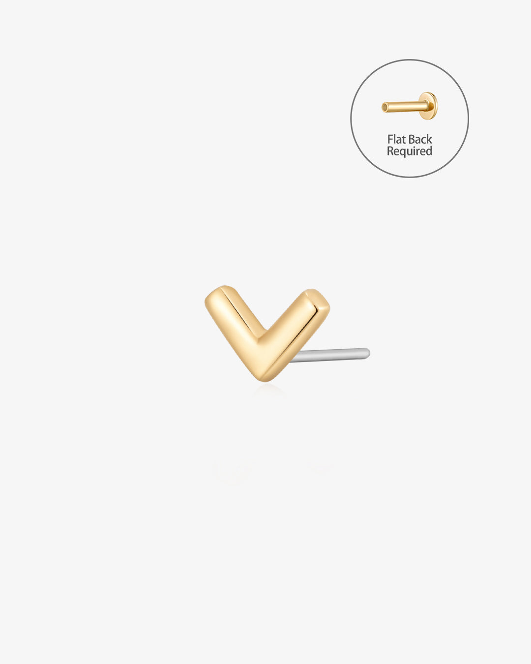 VICTORIA | Gold Wishbone Threadless Flatback Earring