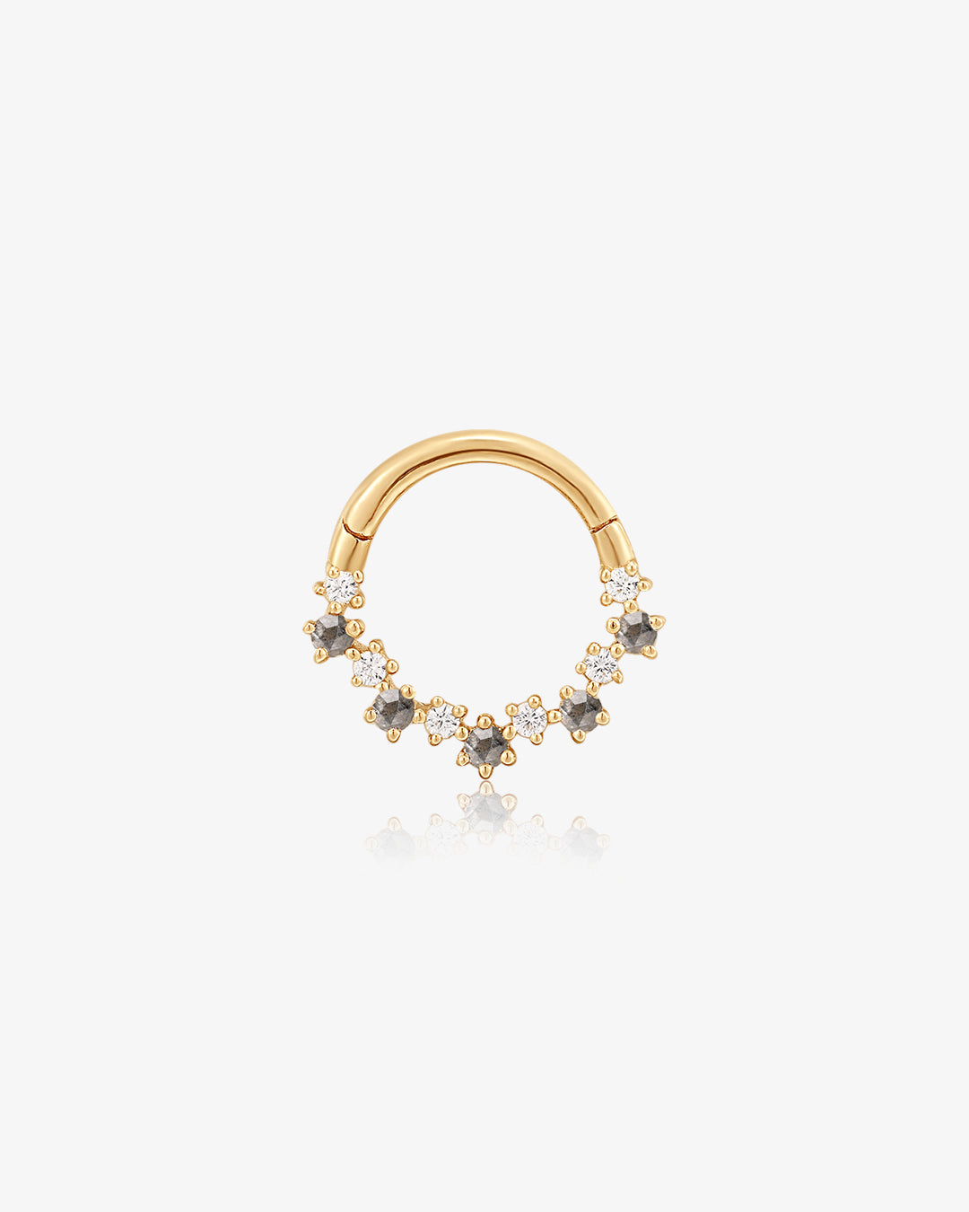 VEGA | Grey Diamond and White Sapphire Clicker Hoop