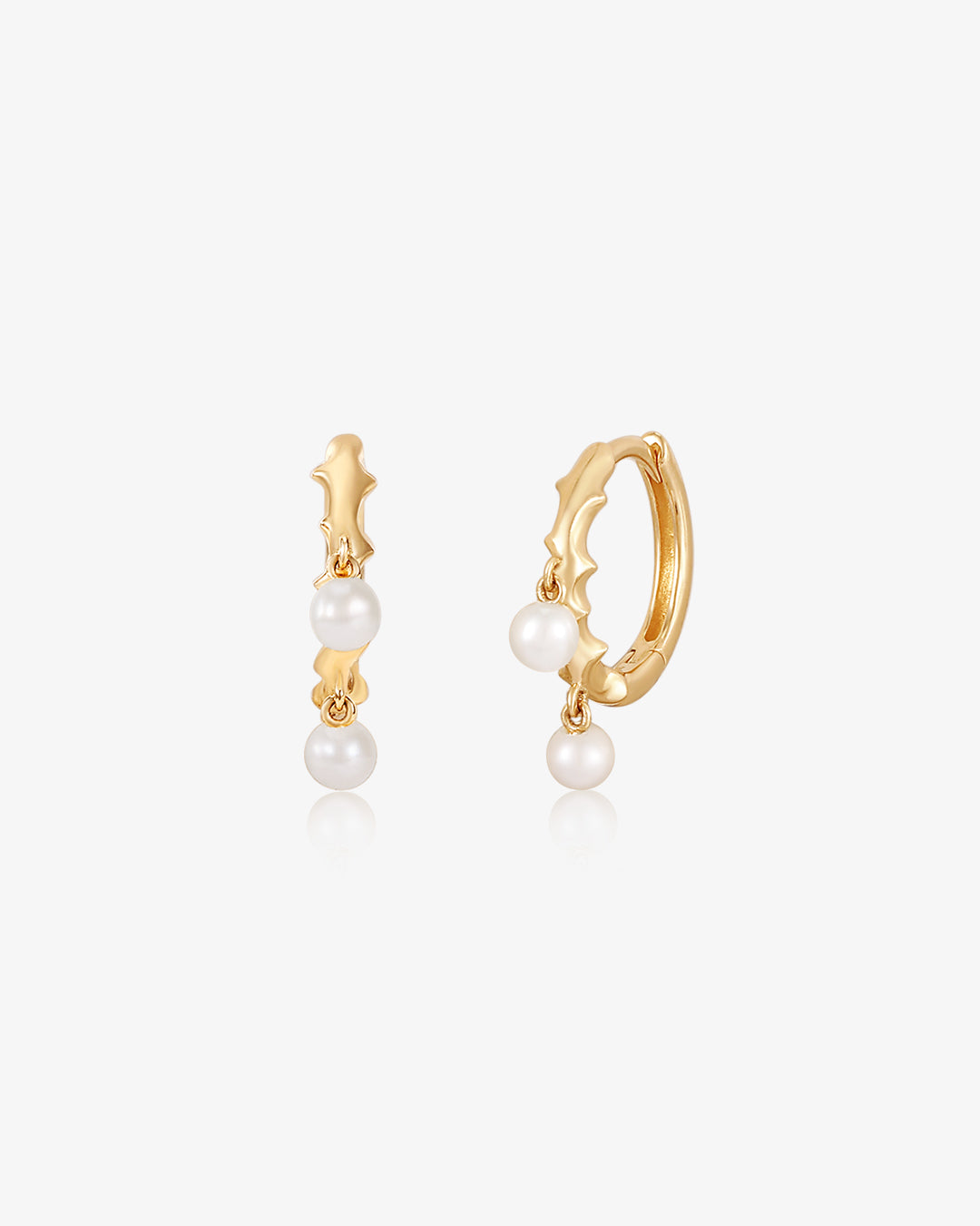LORELEI | Huggie Hoops with Pearl Drops
