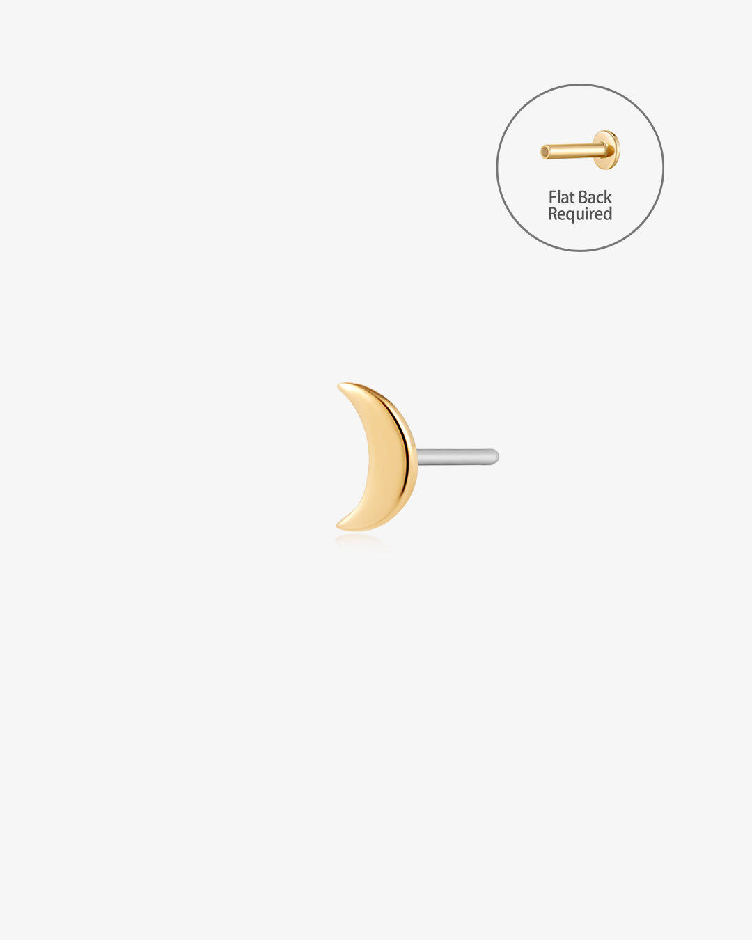 CRESCENT | Moon Threadless Flatback Earring