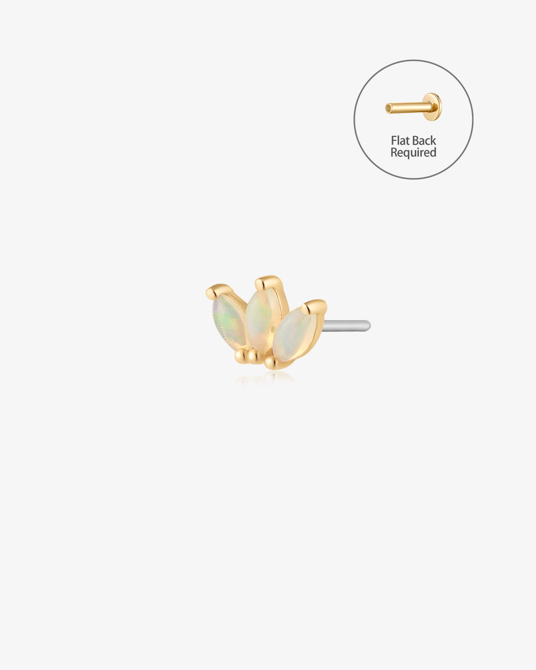 BLOOM | Triple Opal Threadless Flatback Earring