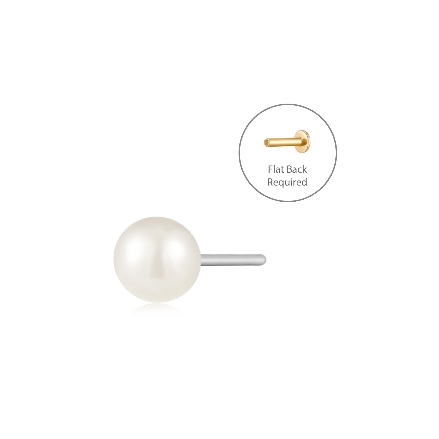 LUSTRE | 4-5mm Pearl Threadless Flatback Earring