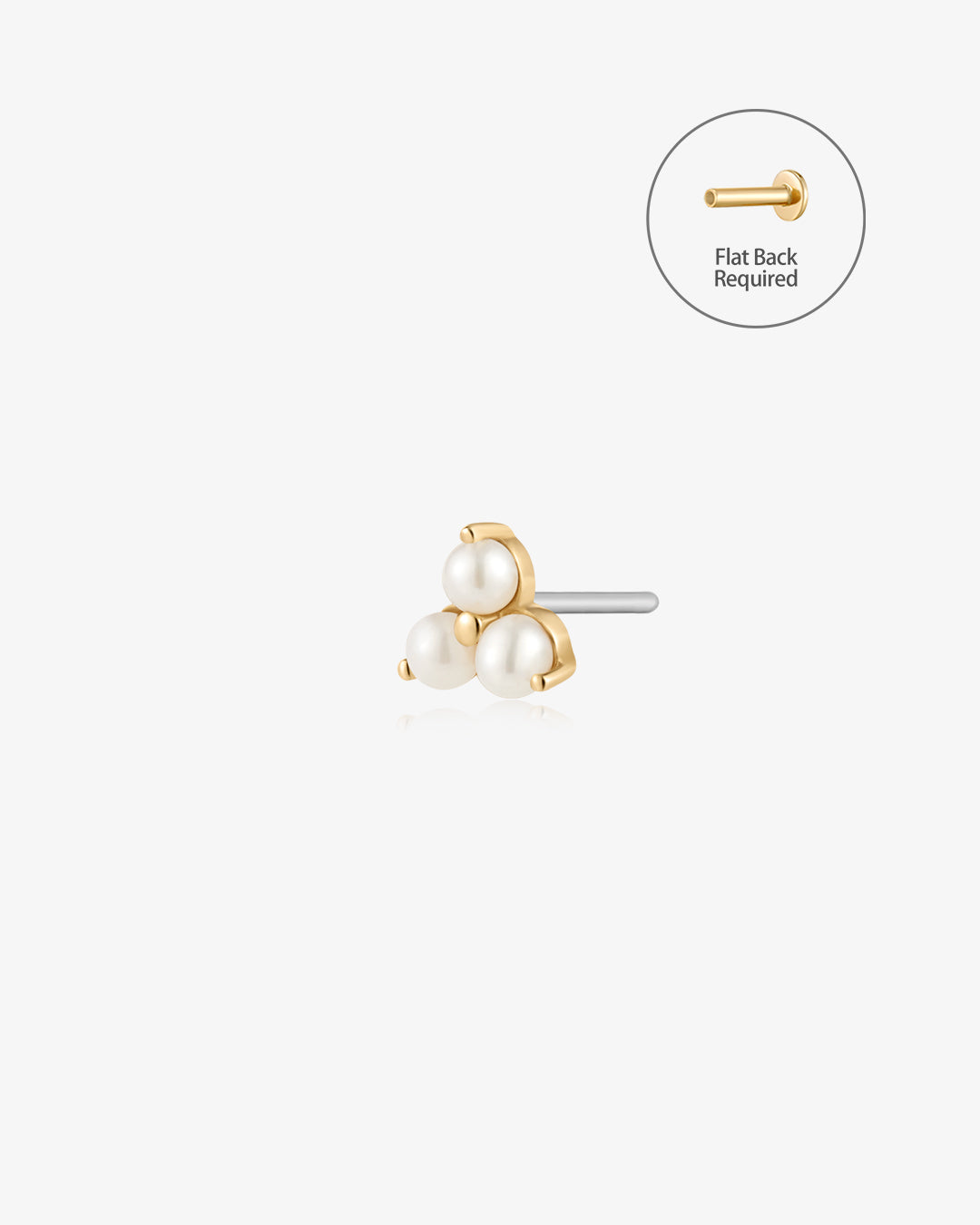 ETTA | Triple Pearl Threadless Flatback Earring