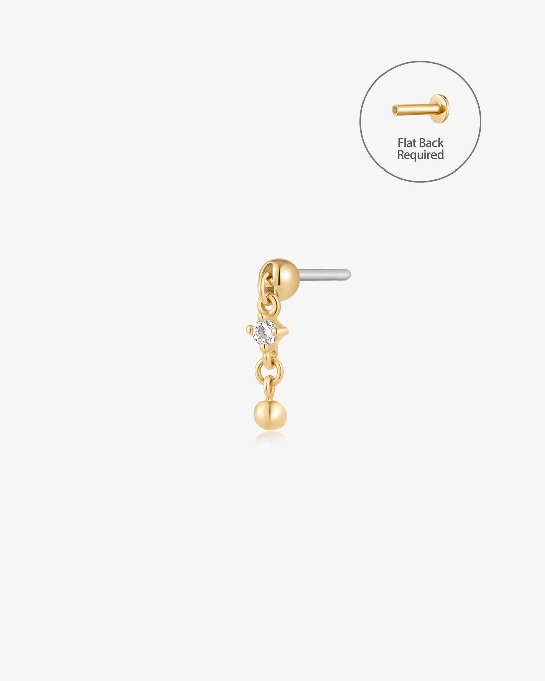 TATUM | Lab Grown Diamond Drop Threadless Flatback Earring
