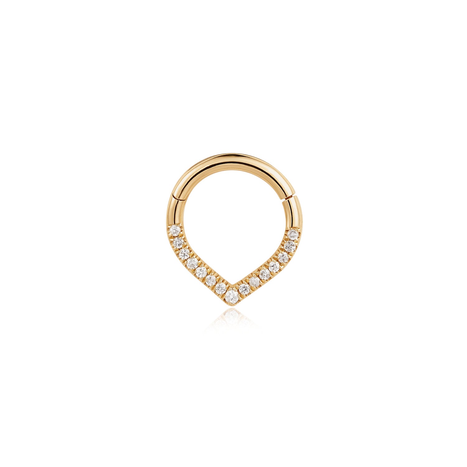 Aurelie Gi 14k gold Curved Diamond Clicker Hoop