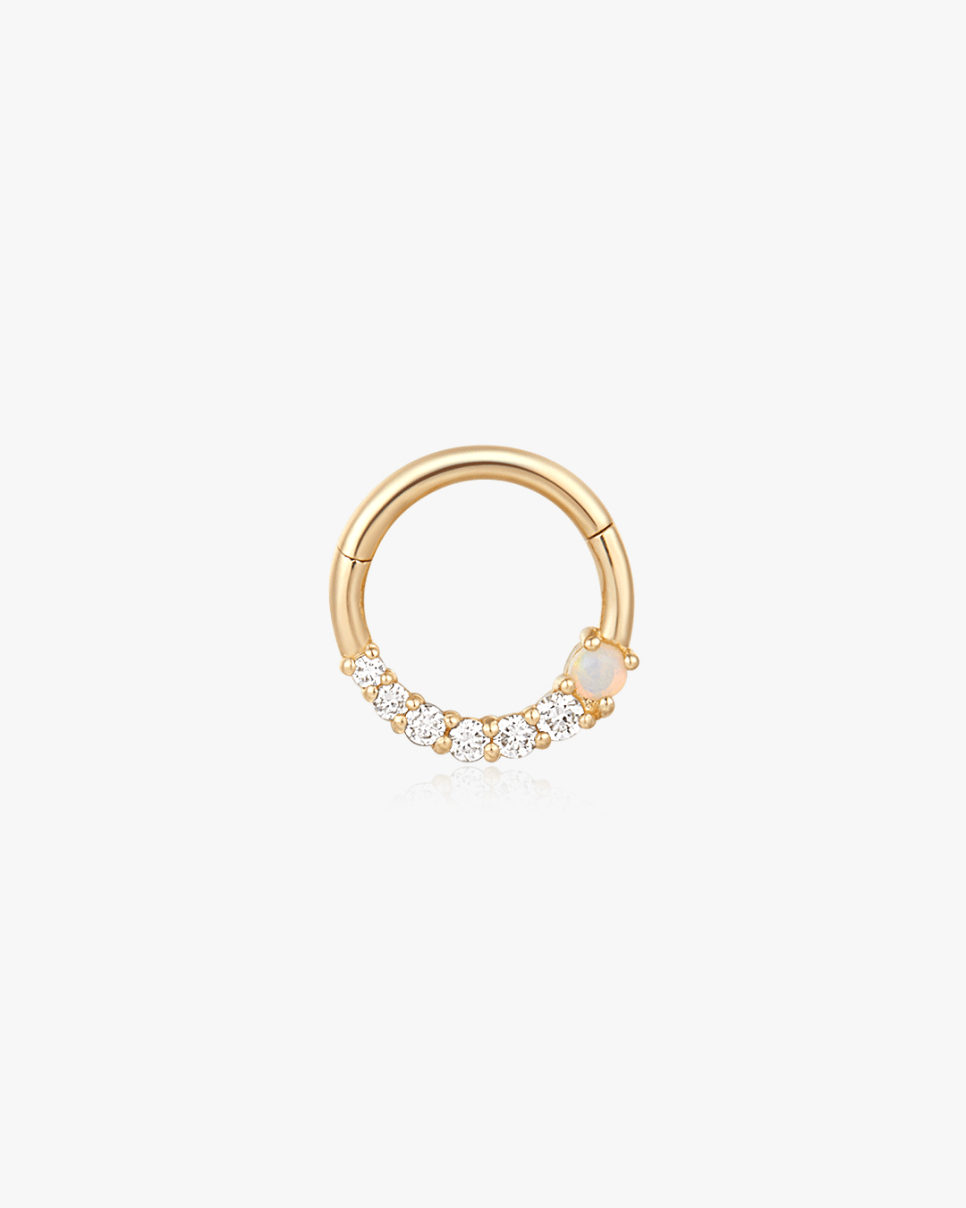 ZANDER | Lab Grown Diamond and Opal Clicker Hoop