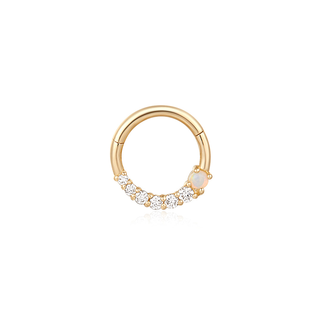 ZANDER | Lab Grown Diamond and Opal Clicker Hoop