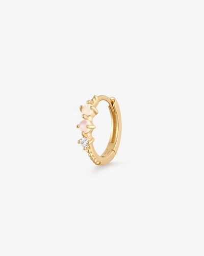 ZOEY | Opal and Lab-Grown Diamond Huggie Hoop