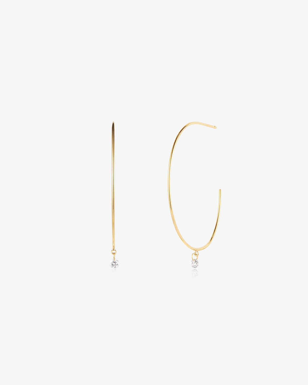 PIROUETTE | Single Floating Diamond Hoop Earring