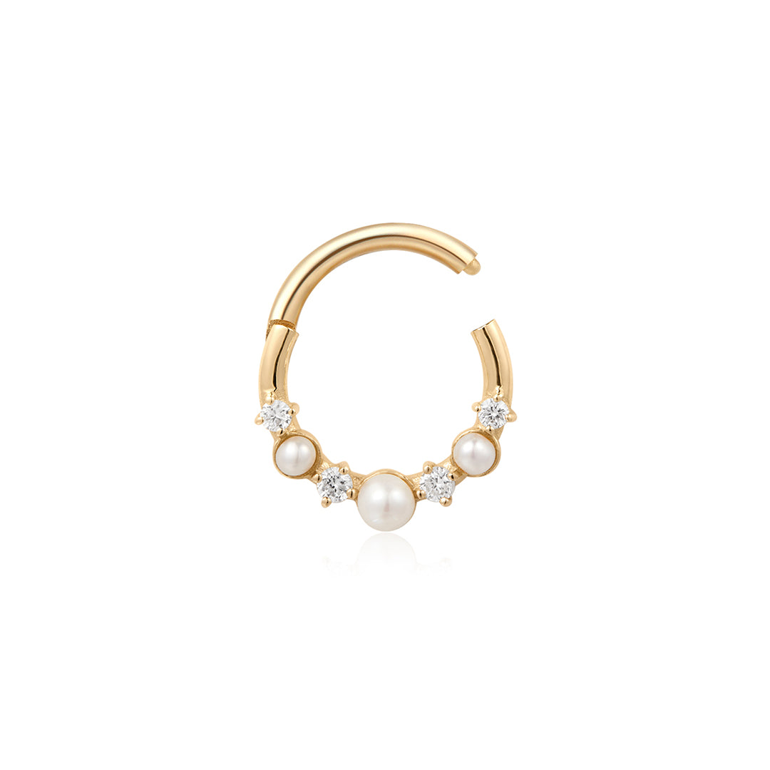 ADDY | Pearl and Lab Grown Diamond Clicker Earring