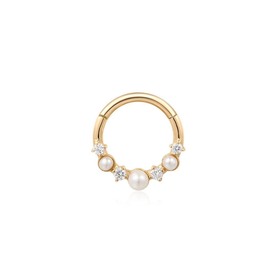 ADDY | Pearl and Lab Grown Diamond Clicker Earring