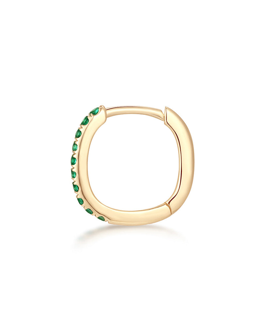TWIGGY | Single Lab Grown Emerald Paperclip Huggie