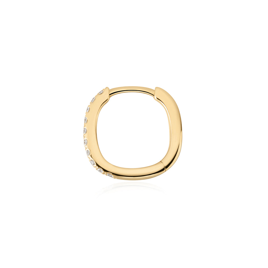 HALLIE | Bead Set Lab Grown Diamond Huggie