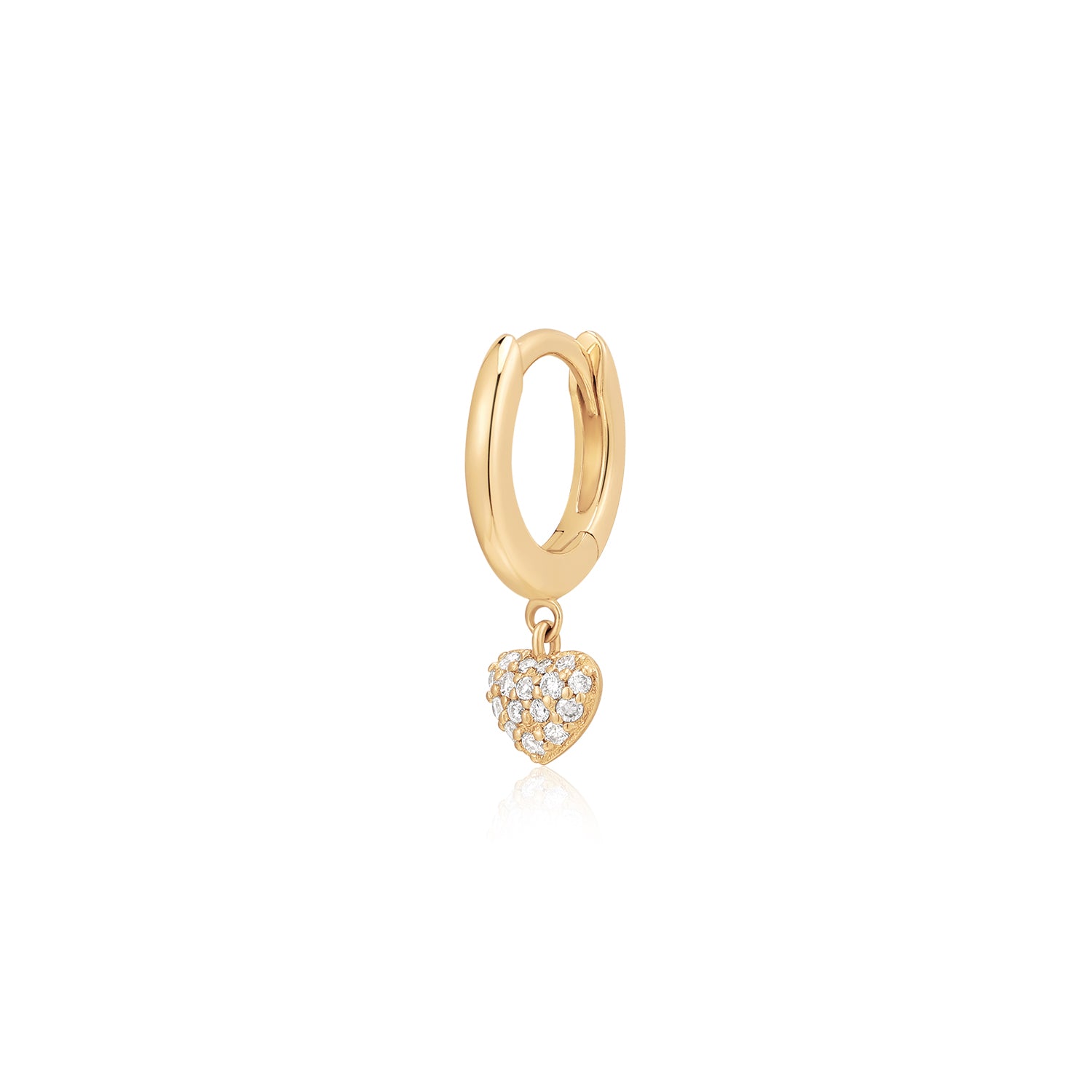 ADELINE | Pave Lab Grown Diamond Heart Huggie