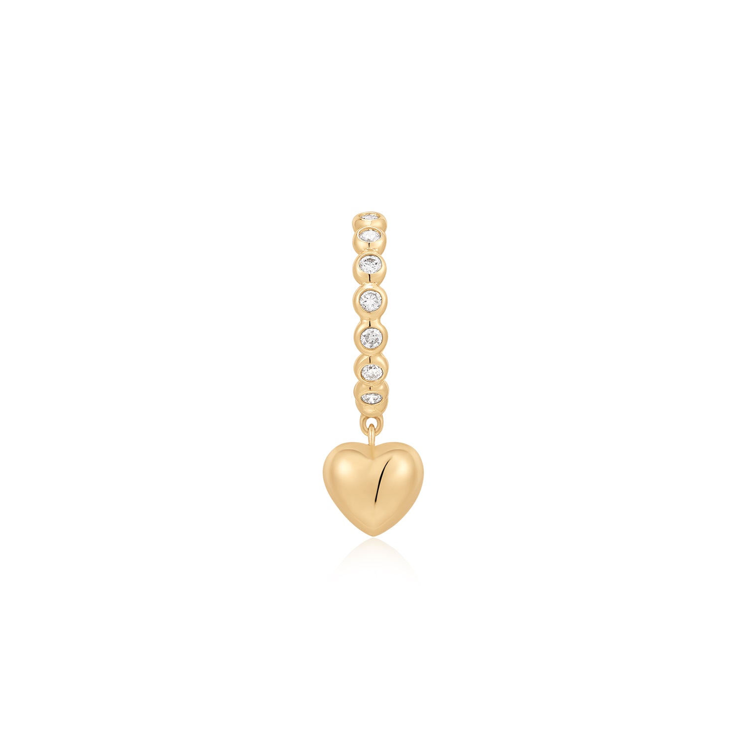 CORALIE | Bezel Lab Grown Diamond Dangle Heart Stud Earring