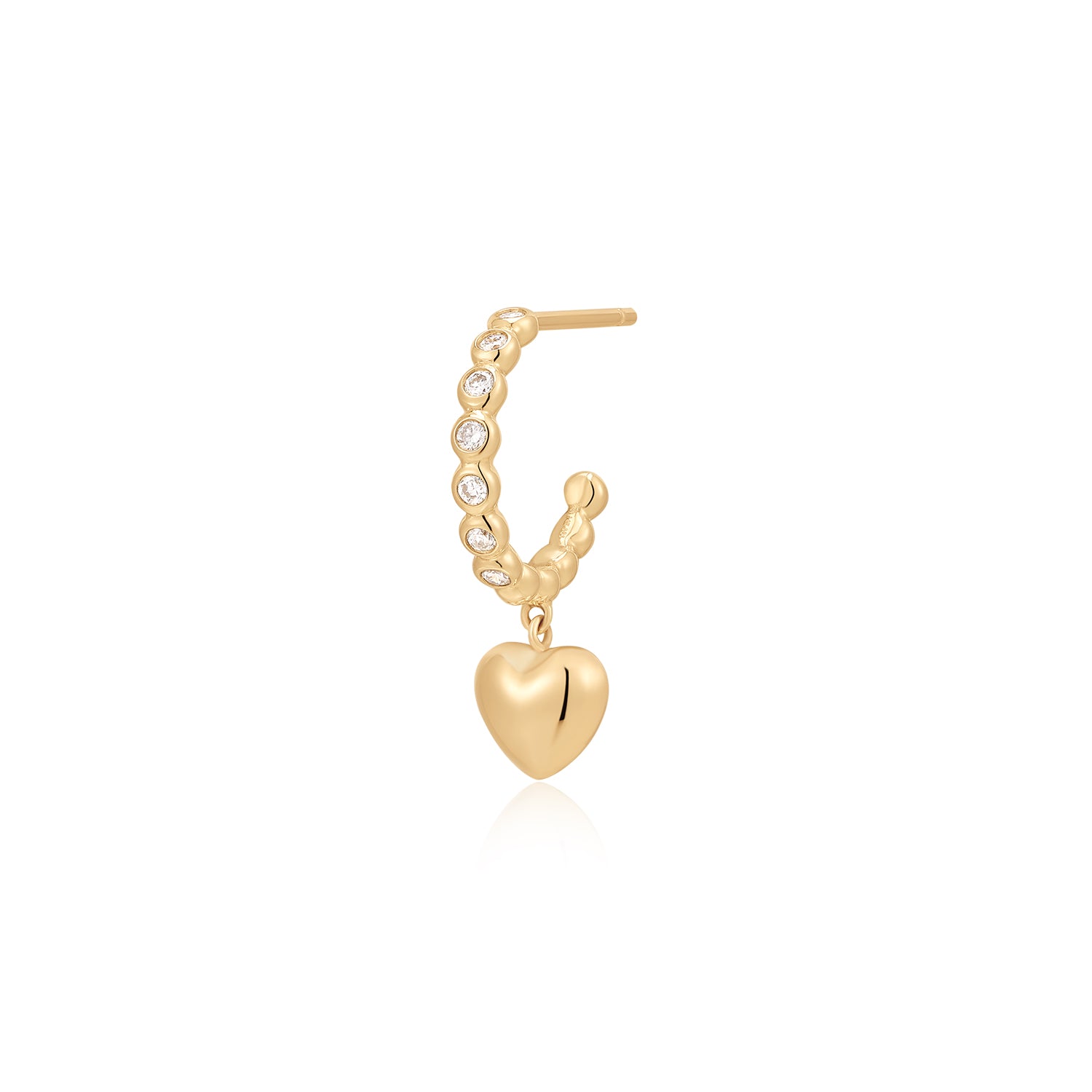 CORALIE | Bezel Lab Grown Diamond Dangle Heart Stud Earring