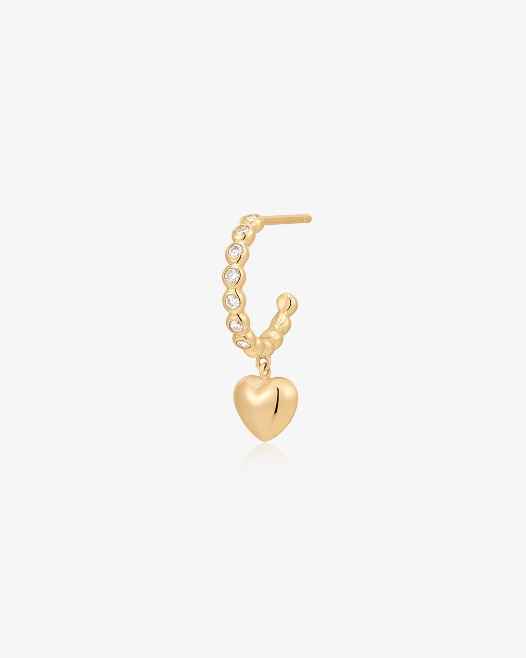 CORALIE | Bezel Lab Grown Diamond Dangle Heart Stud Earring
