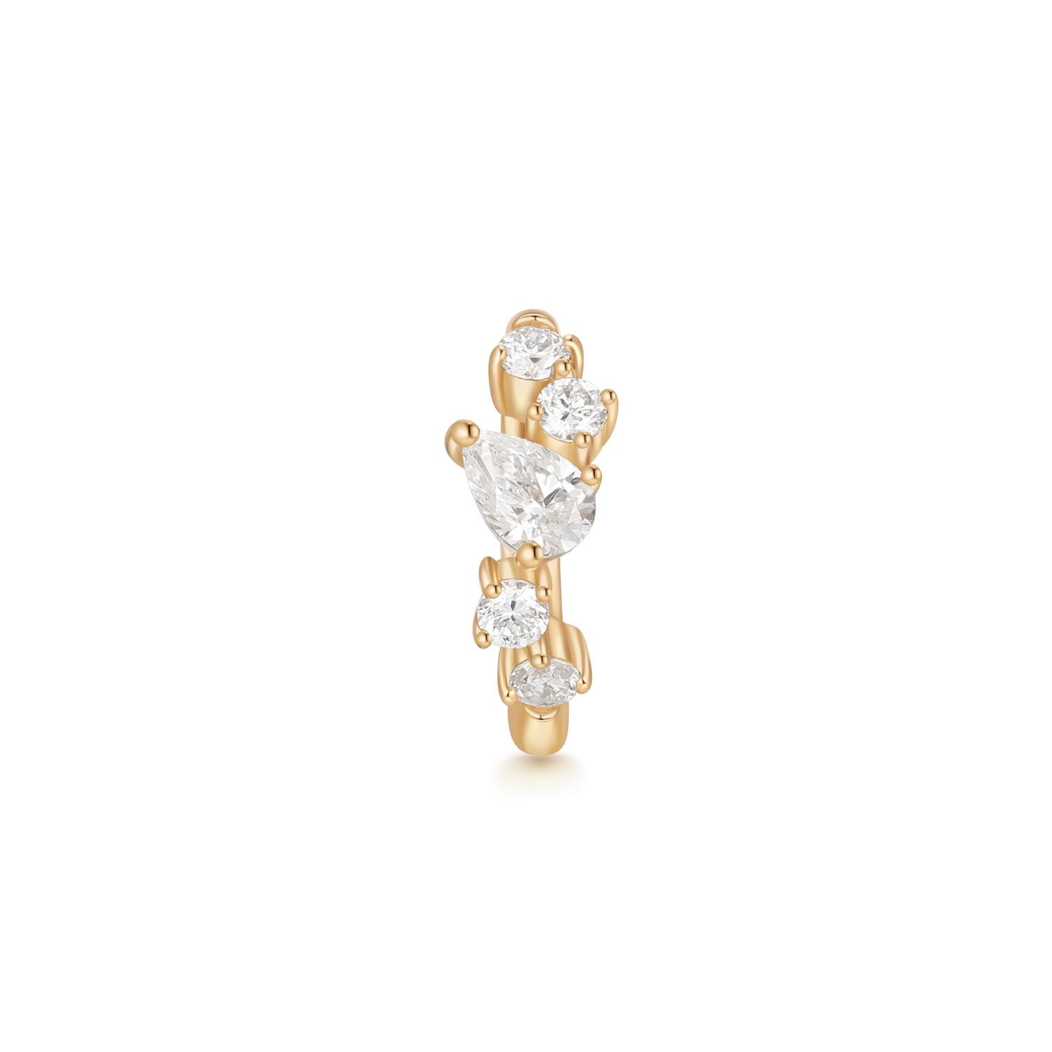 ZARINA | Pear and Round Lab Grown Diamond Single Huggie