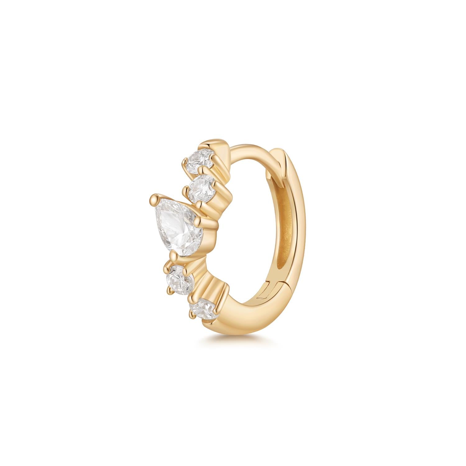 ZARINA | Pear and Round Lab Grown Diamond Single Huggie
