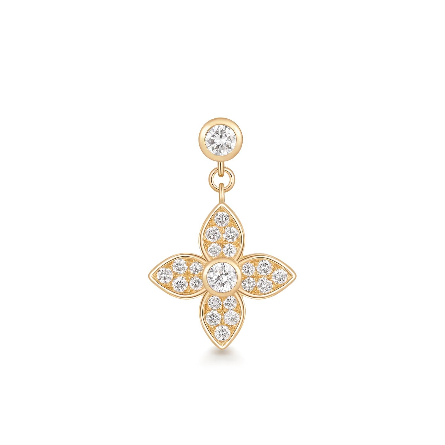 TEEGAN | Dangling Clover Lab Grown Diamond Single Stud Earring