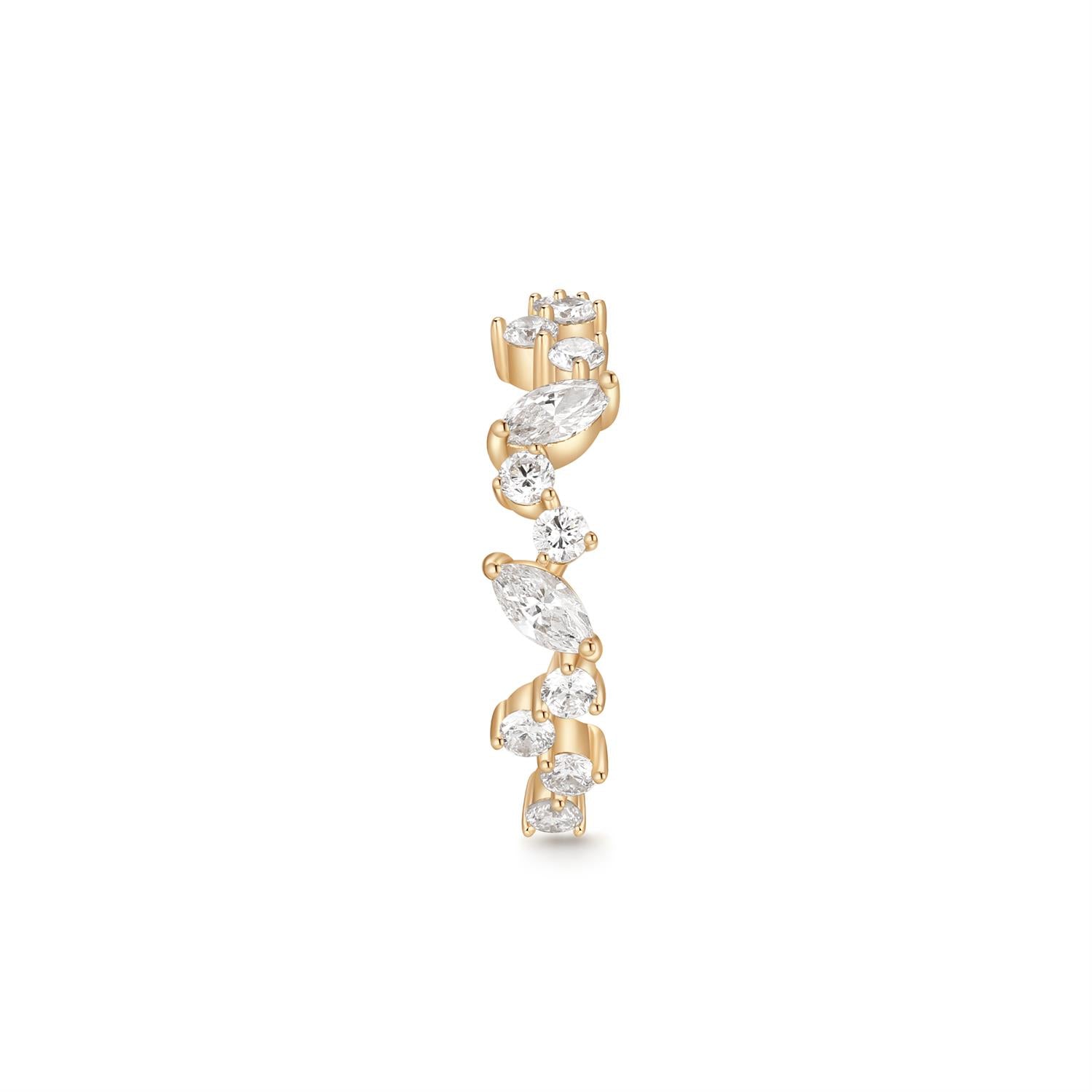 LEANDRA | Marquise and Round Lab Grown Diamond Single Huggie