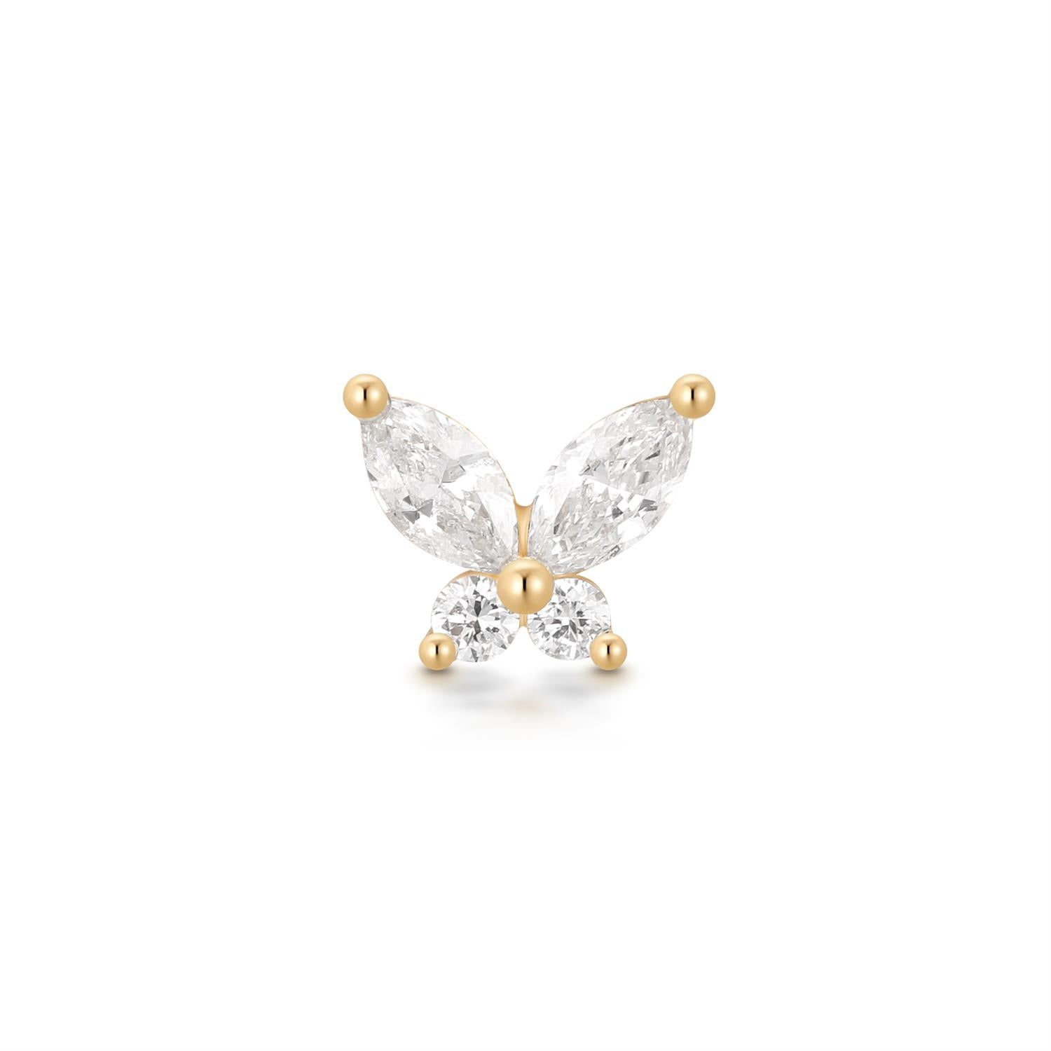 CASSANDRA | Marquise Lab Grown Diamond Butterfly Single Stud Earring