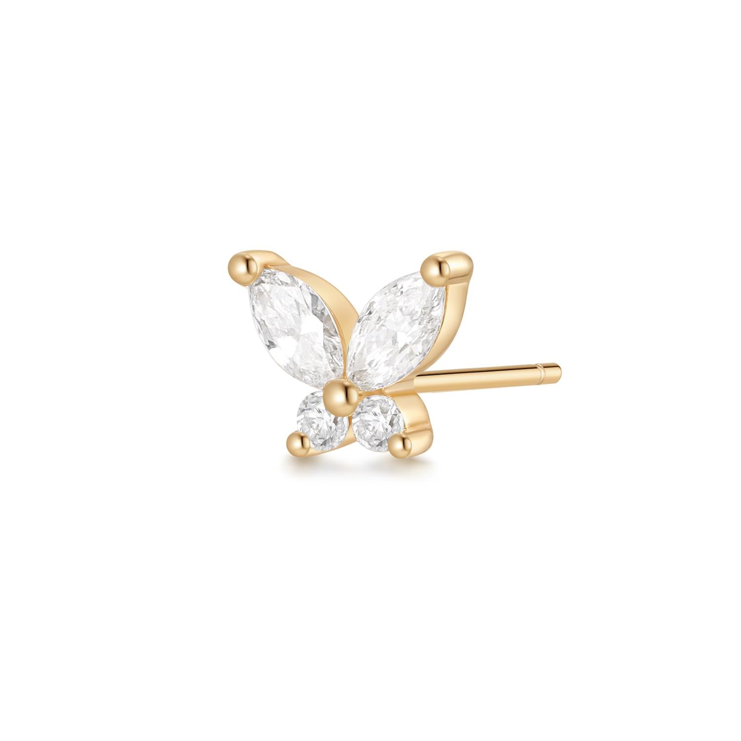 CASSANDRA | Marquise Lab Grown Diamond Butterfly Single Stud Earring