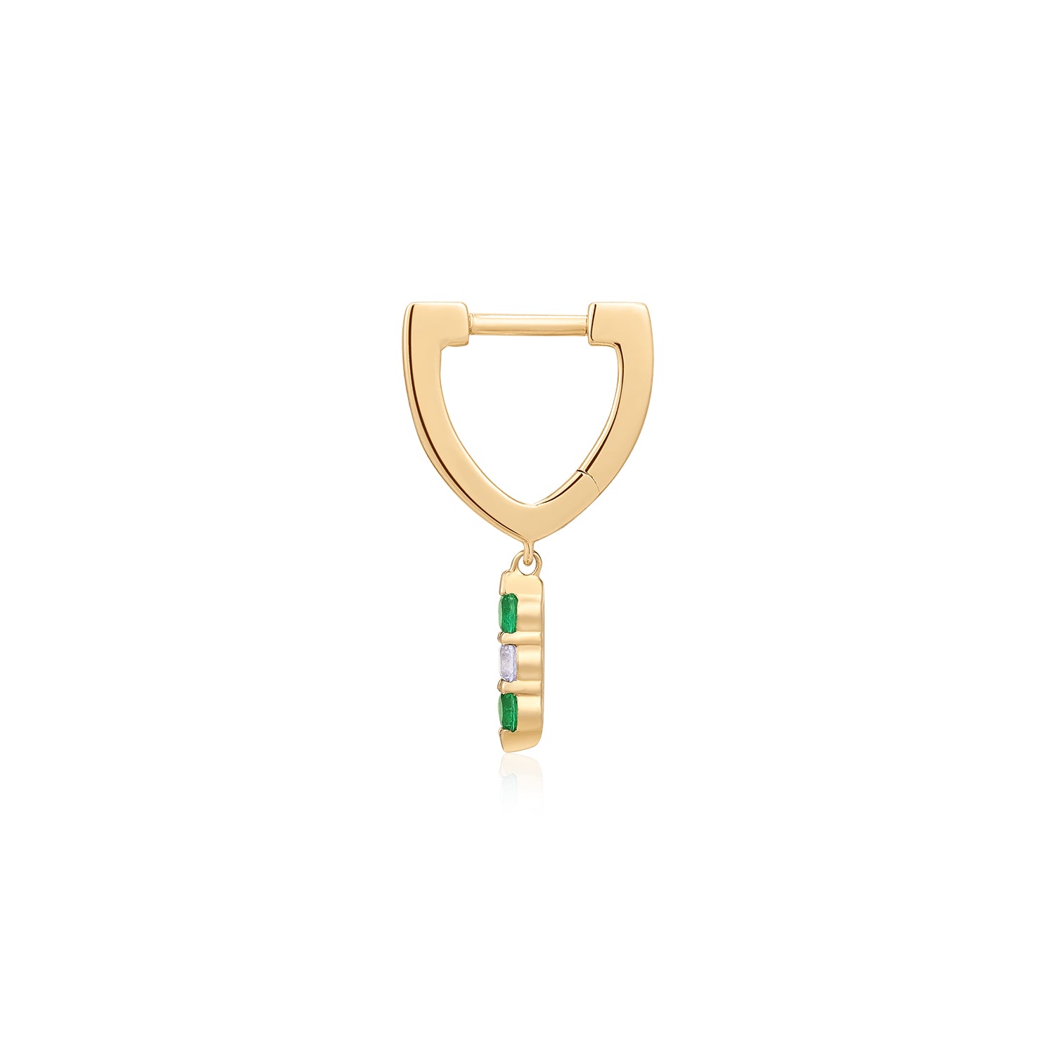 KENZA | Dangle Lab Grown Emerald and Sapphire Huggie