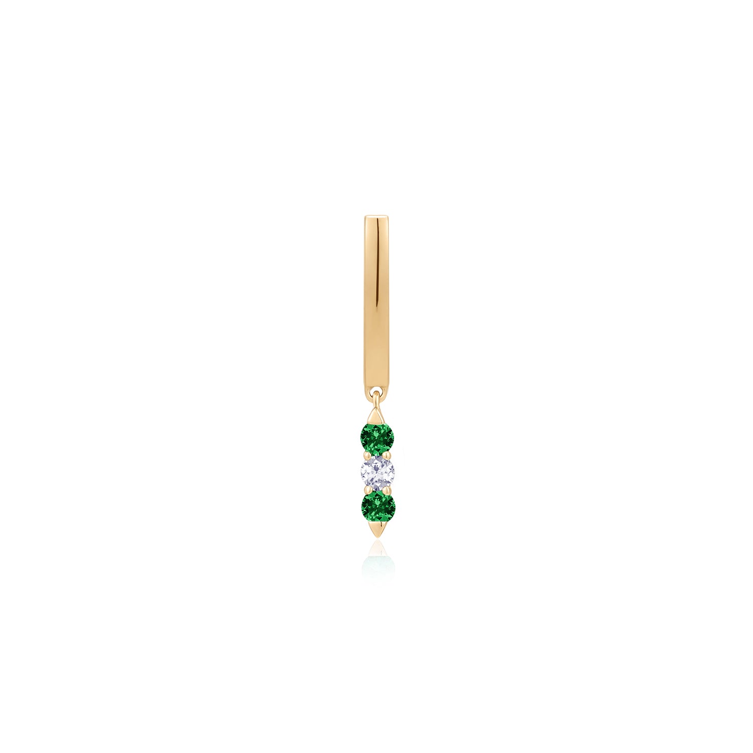 KENZA | Dangle Lab Grown Emerald and Sapphire Huggie