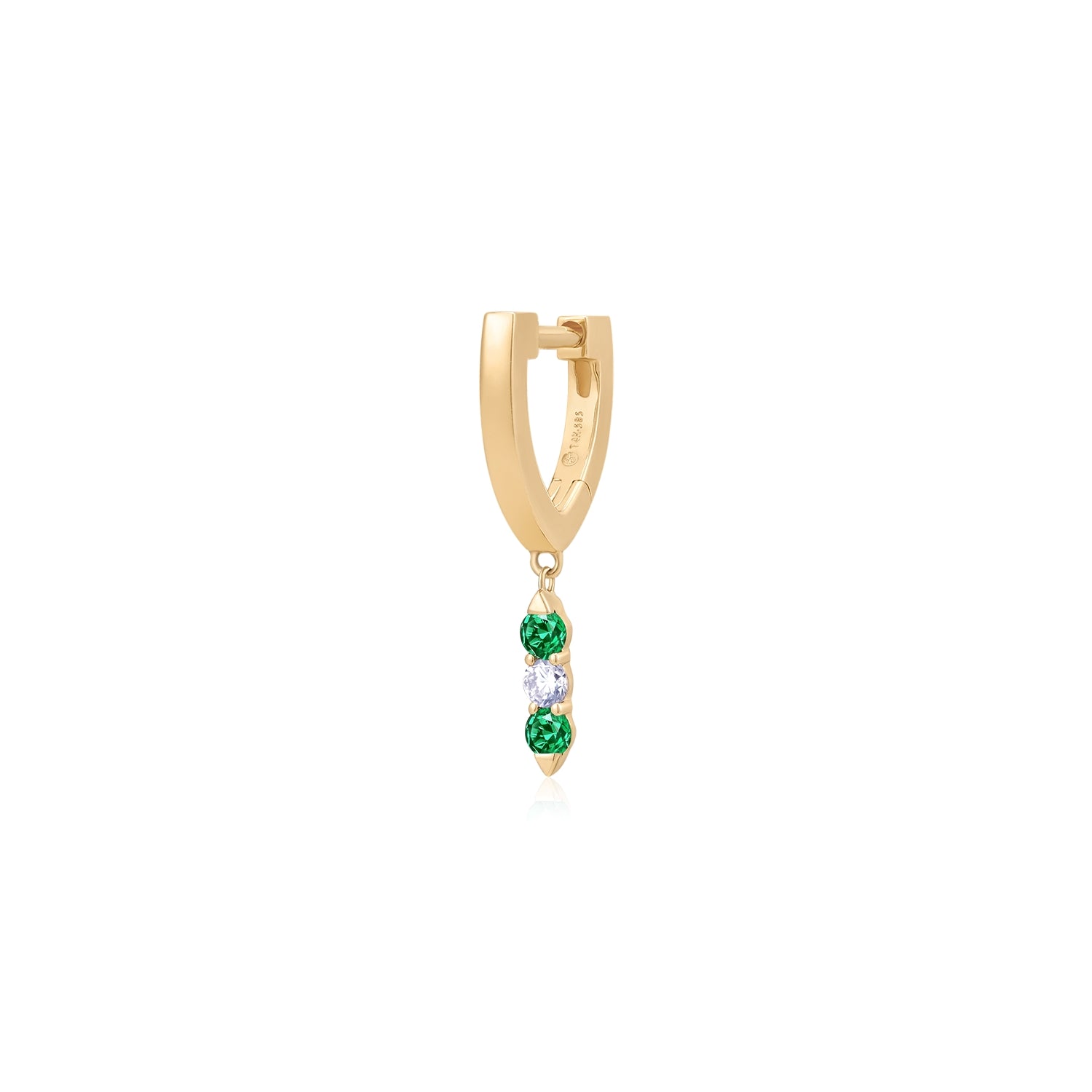 KENZA | Dangle Lab Grown Emerald and Sapphire Huggie