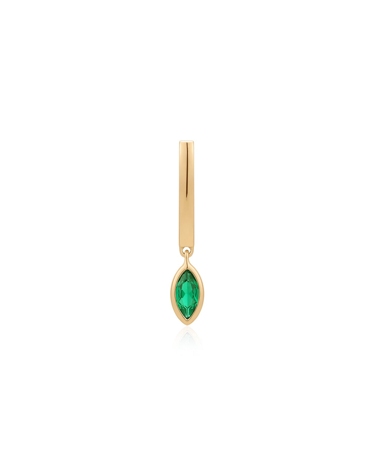 MARIGOLD | Dangle Marquise Lab Grown Emerald Huggie