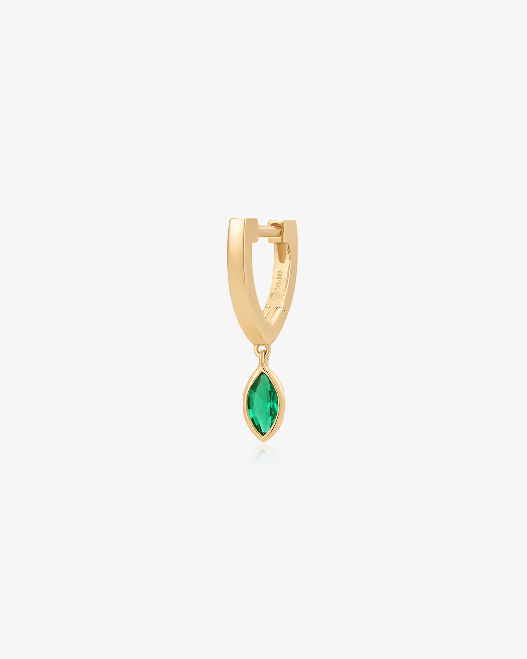 MARIGOLD | Dangle Marquise Lab Grown Emerald Huggie