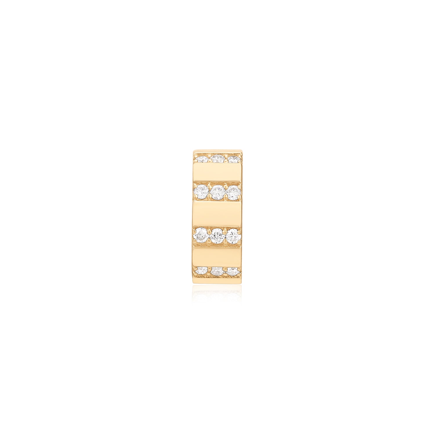 RAVEN | Bead Set Lab Grown Diamond Sleek Hoop Earring