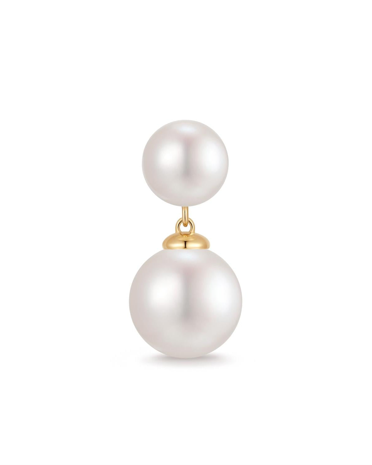 PERLINA | Double Pearl Drop Single Stud Earring