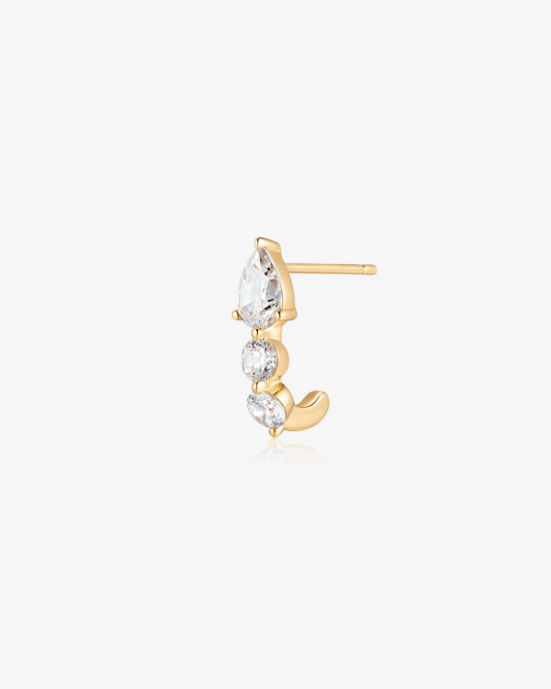 Pear and Round Lab Grown Diamond Single Stud