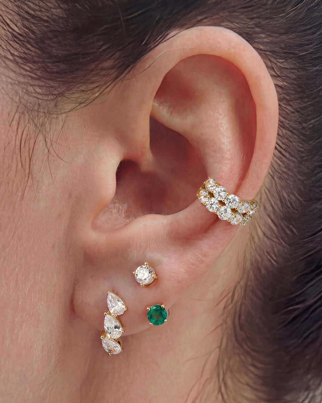 Double-Row Pavé Lab-Grown Diamond Ear Cuff