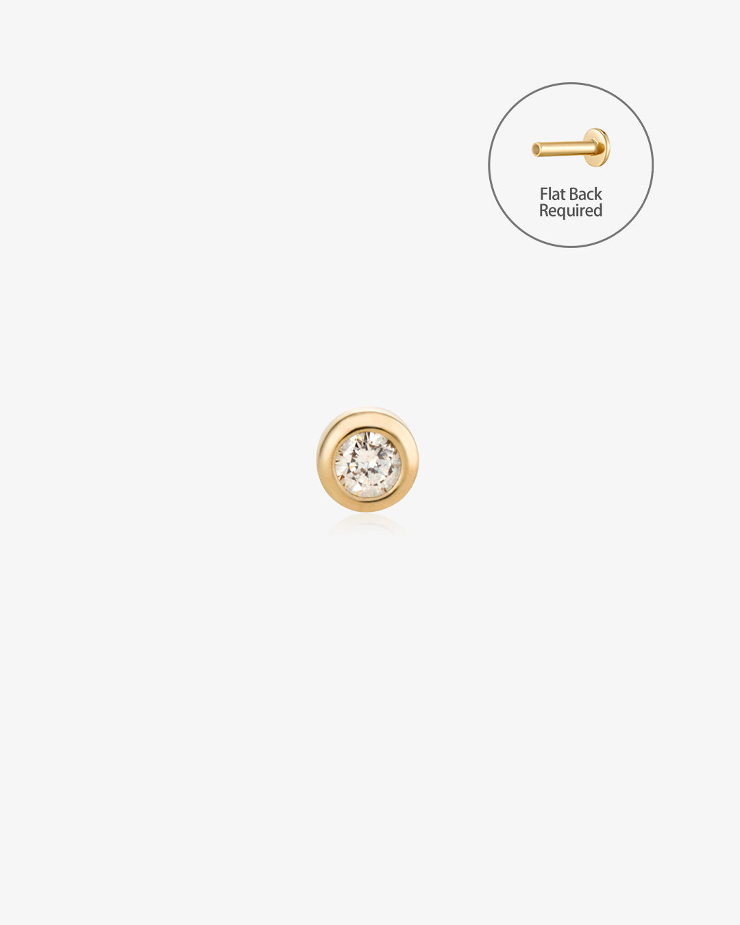 GERI | Bezel Diamond Threadless Flatback Earring