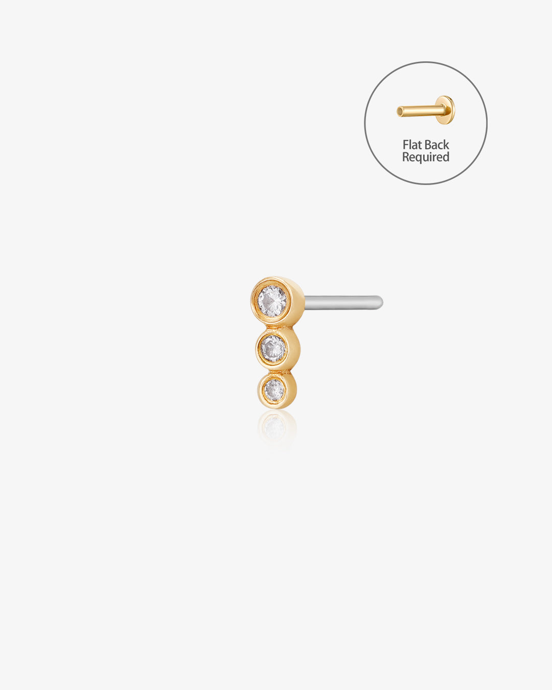 BEY | Graduated Bezel Diamond Threadless Flatback Earring