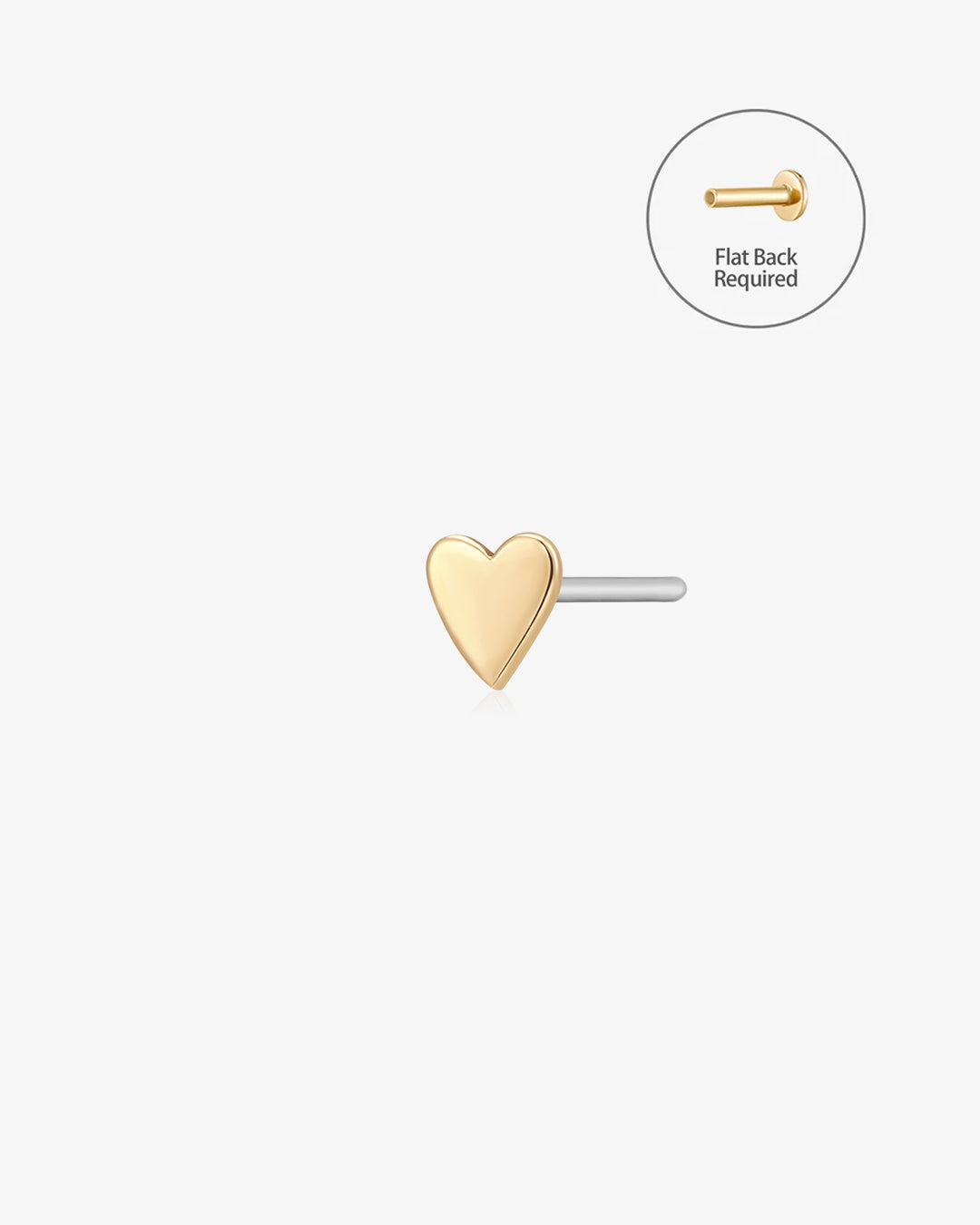 Heart Threadless Flatback Earring