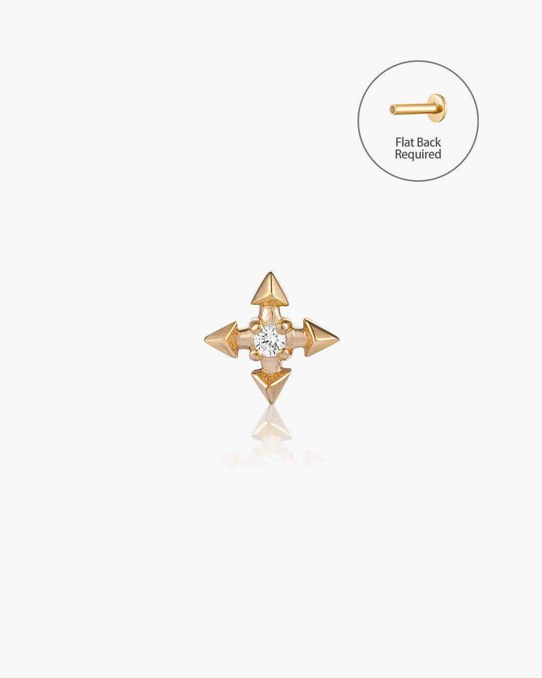 LIESE | Diamond Compass Threadless Flatback Earring