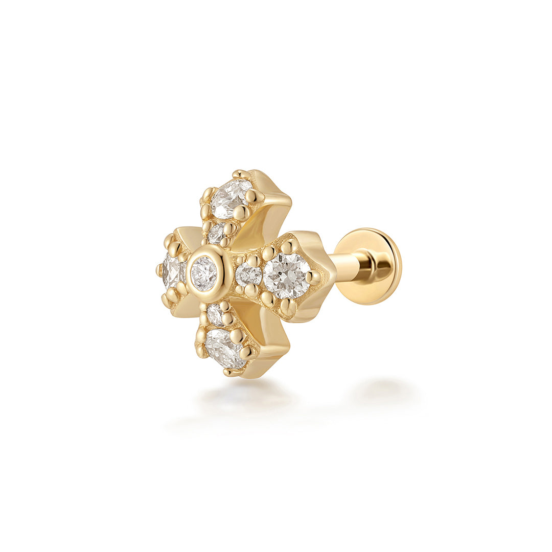 FOXY | Lab Grown Diamond Fancy Cross Threaded Flatback