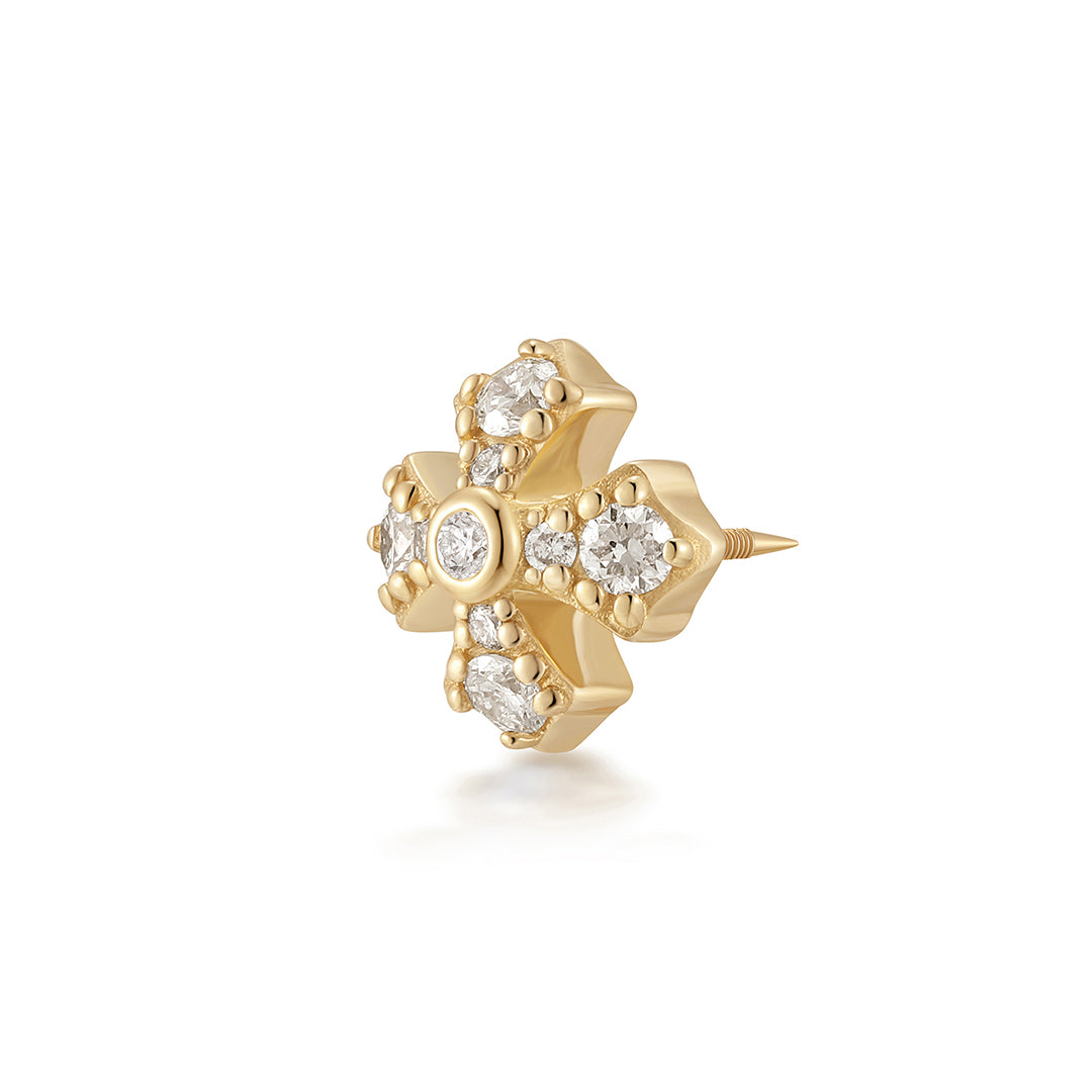 FOXY | Lab Grown Diamond Fancy Cross Threaded Flatback