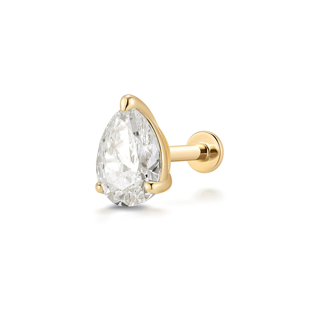 IGGY | Pear Lab Grown Diamond Threaded Flatback