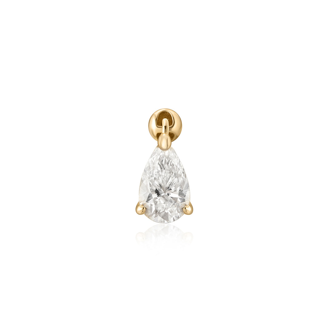 ARABELLA | Pear Lab Grown Diamond Dangle Threaded Flatback