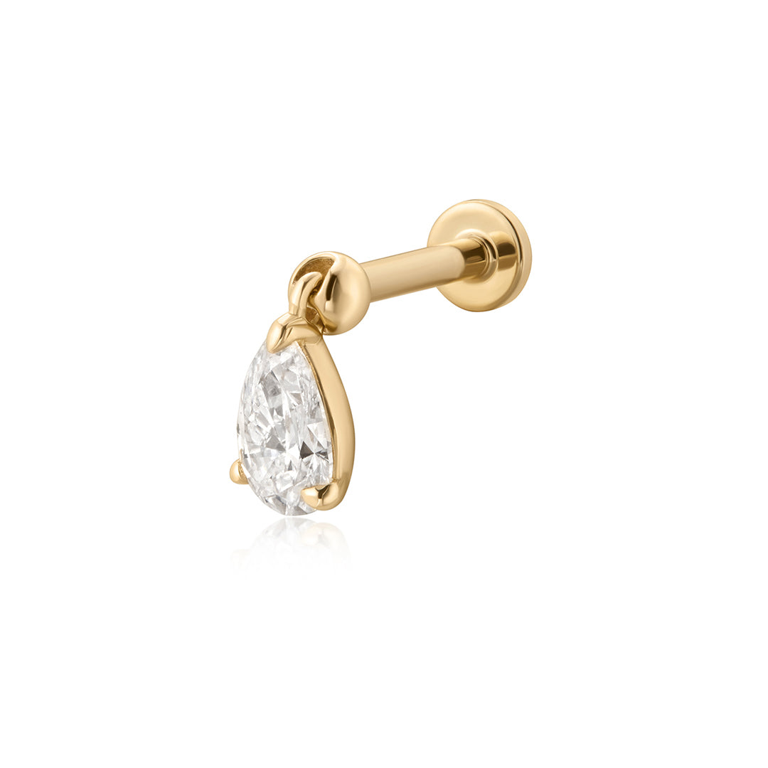 ARABELLA | Pear Lab Grown Diamond Dangle Threaded Flatback