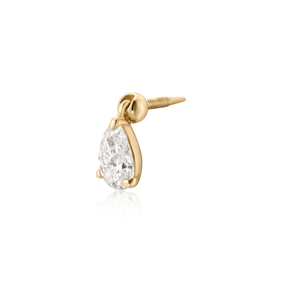 ARABELLA | Pear Lab Grown Diamond Dangle Threaded Flatback